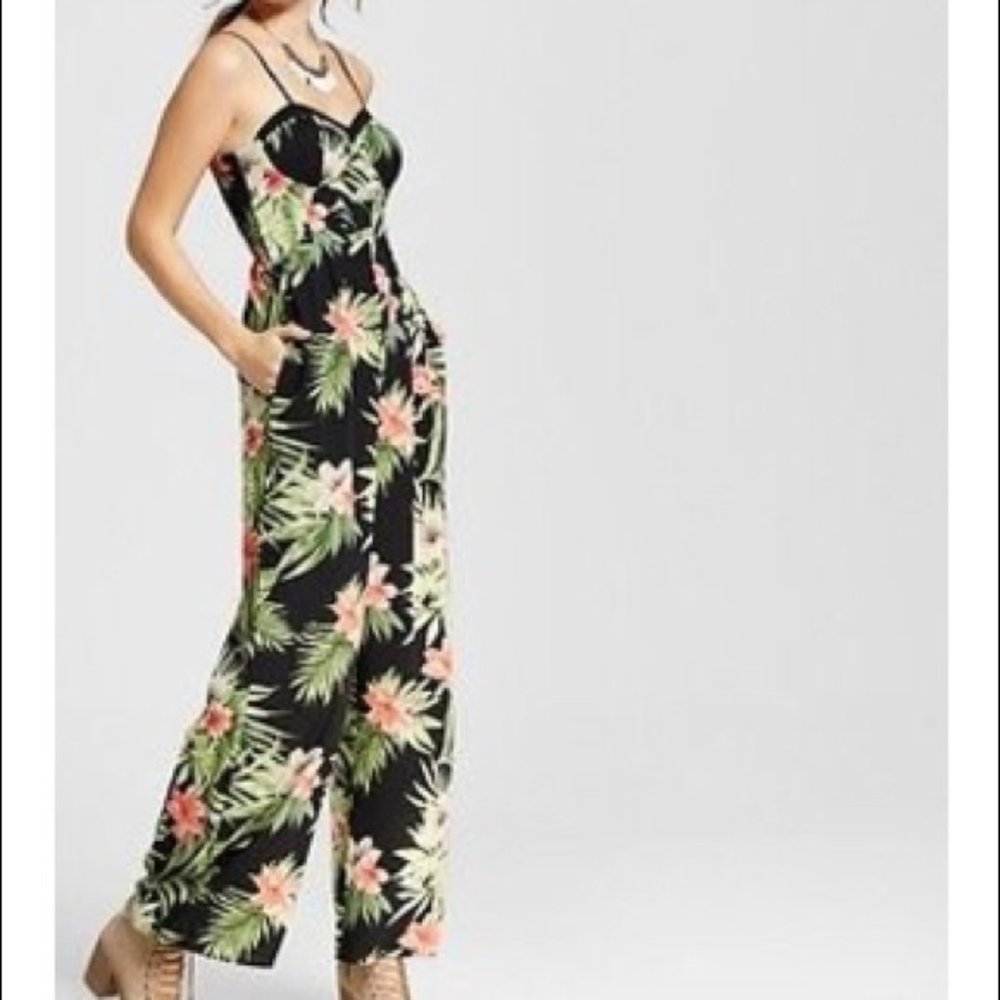 Tropical Print petite ankle length Romper by Xhilaration